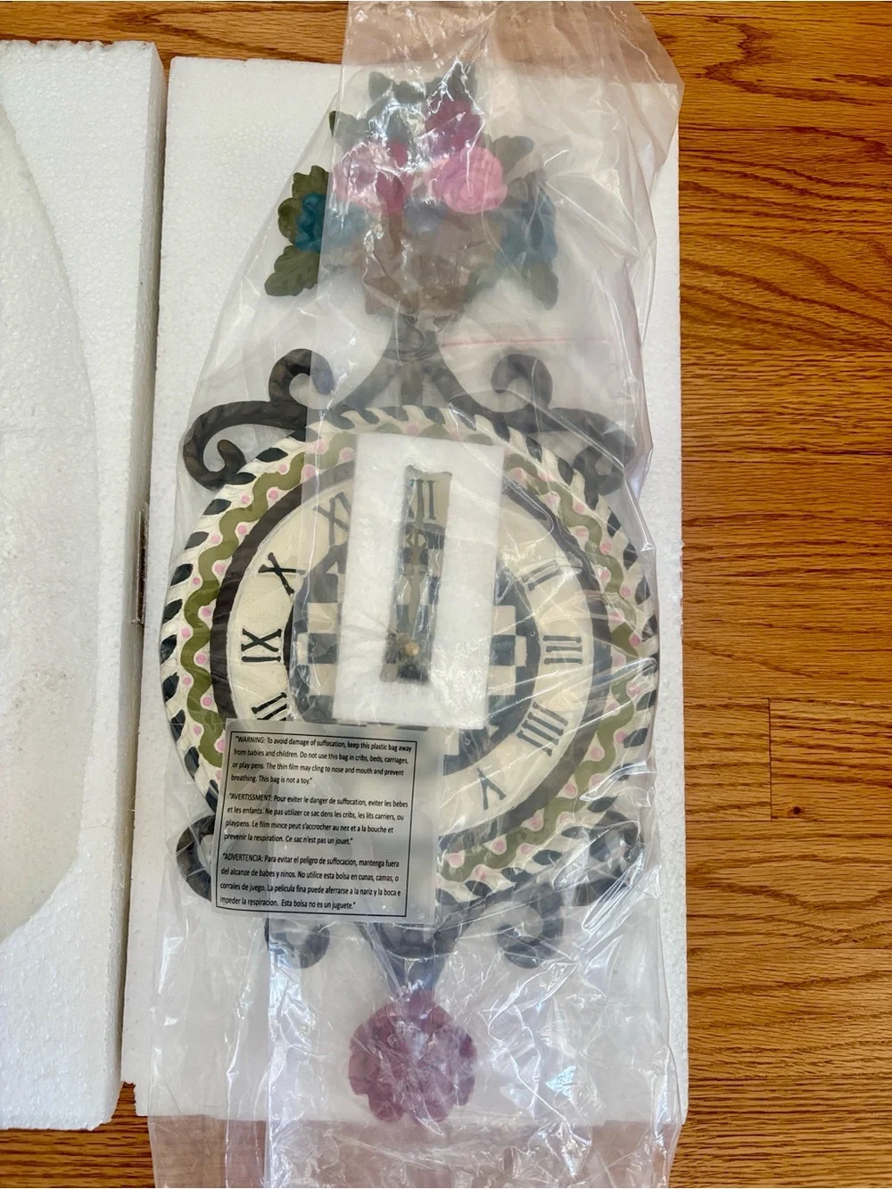 Mackenzie Childs MacKenzie-Childs Flower Basket Clock NWT